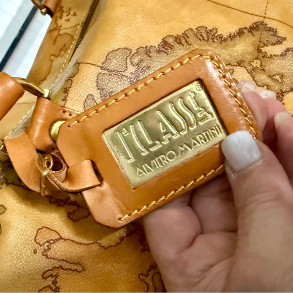 Alviero Martini Vintage 1A Classe Brown Geo Coated Canvas Weekender Bag - Picture 5 of 13